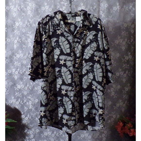 Vintage 90s Hawaiian Shirt 1990s Silk Rockabilly Tropical Vacation Retro Size XL - Picture 1 of 5